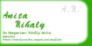 anita mihaly business card